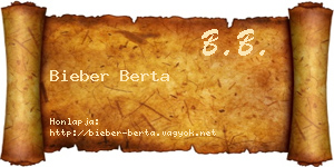 Bieber Berta névjegykártya